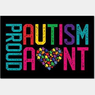 Proud Autism Aunt Autism Awareness Posters and Art